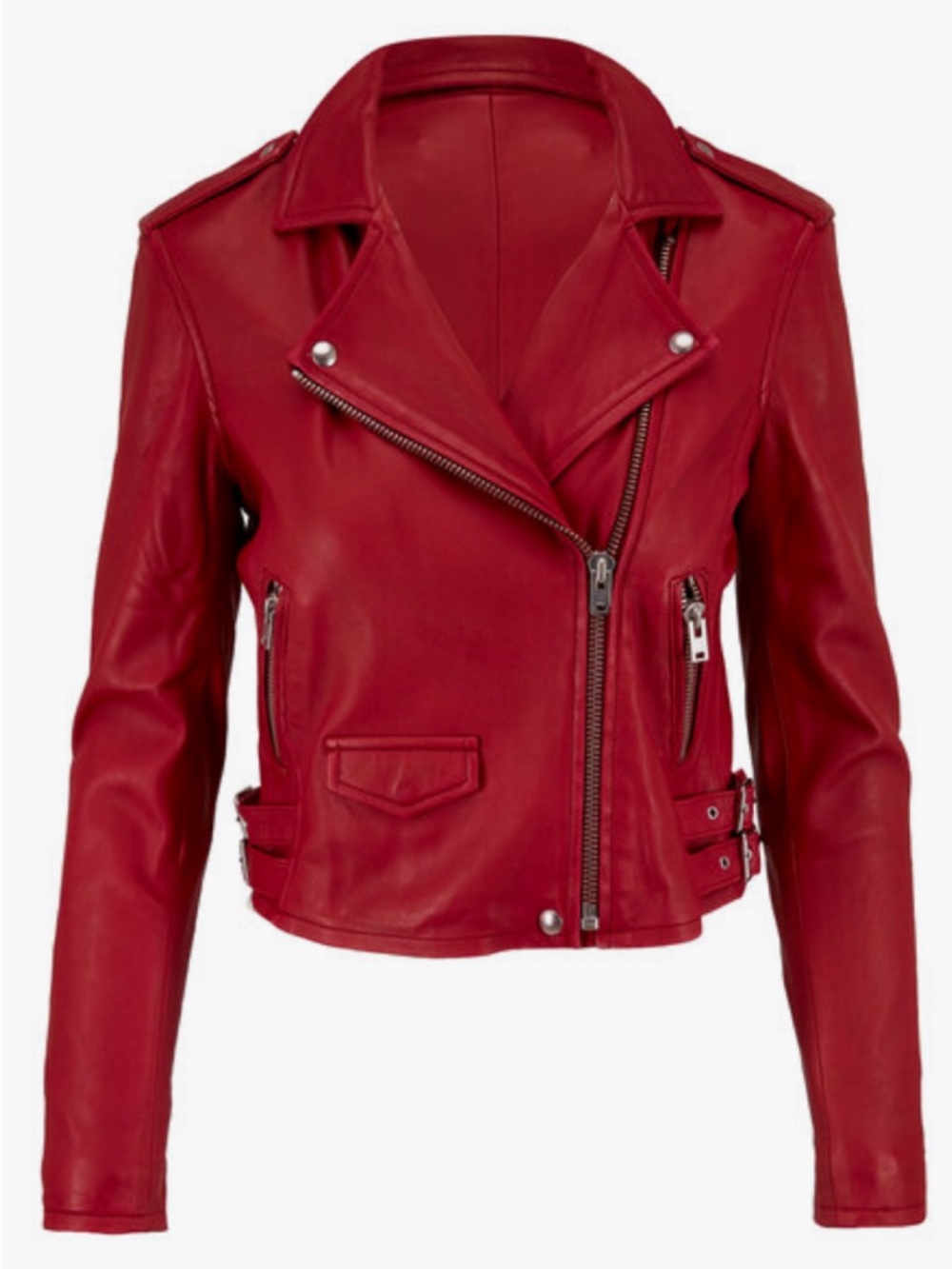 IRO sz 40/US S ASHVILLE ruby red distressed Leather Jacket